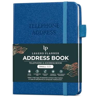 Imagem de Legend Planner Catálogo de endereços com abas alfabéticas – Mini agenda de endereços telefônicos para números de telefone, endereços, contatos de e-mail, senhas e datas importantes – Tamanho pequeno,