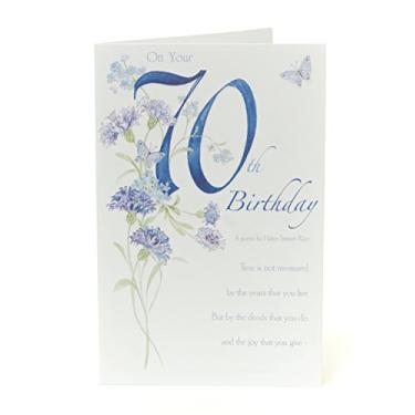 Imagem de Cartão de aniversário de 70 anos – Presentes de aniversário de 70 anos – Vale-presente ideal – Amigo de 70 anos – Presentes para ela – Presentes de 70 anos – Cartão de 70 anos