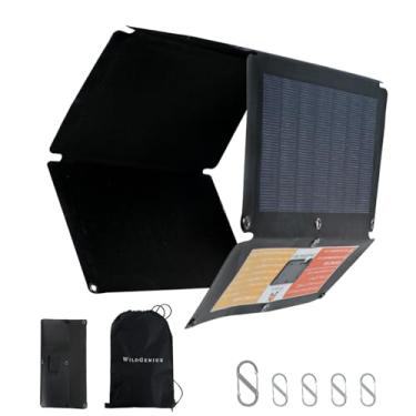 Imagem de WILDGENIUX Painel Solar Cigs 30W, Dobrável, Portátil, Flexível e Durável, com 2 Portas Usb 3.0 e 1 Porta Dc para Caminhadas, Camping, Barraca de Teto para Trailer, Bolsa Traseira p (, Preto)