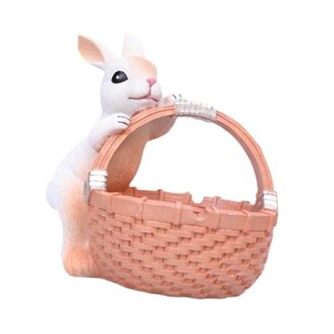 Imagem de IEUDNS Vaso de flores estatueta de, vaso de plantas, estátua de de páscoa, cesta de páscoa para quintal, sala de estar, canteiro de flores, Laranja