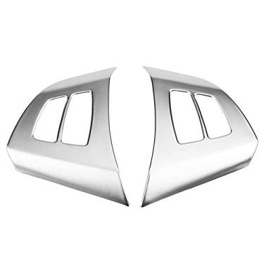 Imagem de 2 Pçs Chrome Botão do Volante Quadro Decoração Capa Guarnição para X5 E70 2008-2013 Botão do Volante Capa Guarnição