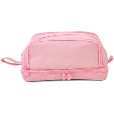 Imagem de Estojo Escolar, Quádruplo, Tecido, Rosa Pastel, Polibras