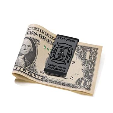 Imagem de ChainsProMax Men Ahkn Cross/St. Michel/St. Christopher/St. Florian/Knights Templar/Freemasonry Clipe de dinheiro - Enviar caixa de presente, 5 - preto - St. Florian