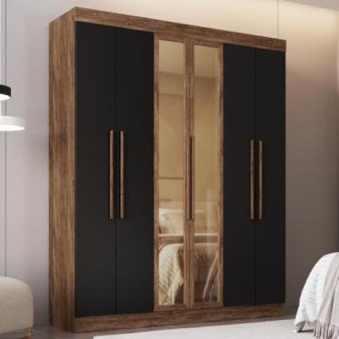 Imagem de Guarda Roupa Casal com Vidro Reflecta 6 Portas 100 MDF Malibu Doripel,