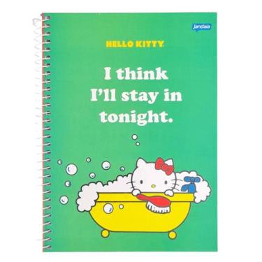 Imagem de Caderno Hello Kitty 177x242 1x1 80FL Jandaia, Verde
