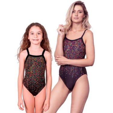 Imagem de Combo mãe e filha par maiôs pixel proteção uv 50+ kauna, 12