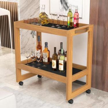 Imagem de Carrinho Apoio Rodas Alicante Preto - Mais de Casa