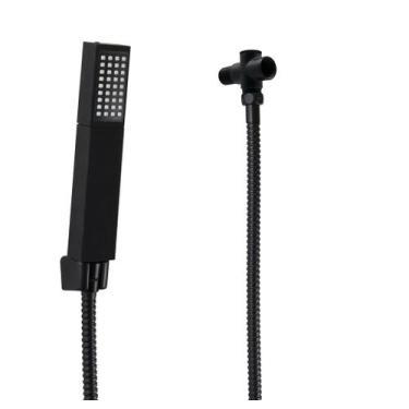 Imagem de Chuveirinho de Mão ABS Preto Fosco 3 Jatos com Mangueira 180 cm e Desv