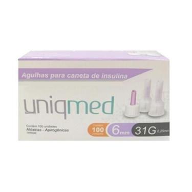 Imagem de Agulha Para Caneta De Insulina 6mm 31g C/100un Uniqmed
