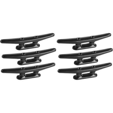 Imagem de Mxeol Chuteiras de barco, travas de doca de barco pretas de 12,7 cm, grampos de amarração de barco, ganchos de toalha para barcos, gancho de corda para barcos, caiaque, cais marítimos, decoração