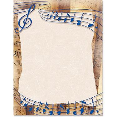 Imagem de PaperDirect Papel vintage Allegro Music Convite para eventos especiais, papel de borda, papel timbrado 21 x 28 cm, 25 folhas, papel de escrita premium elegante, papel decorativo para impressora