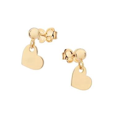 Imagem de Brinco Rommanel Banhado Ouro Bolina E Coração 527421