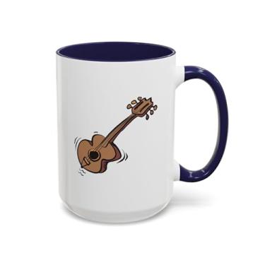 Imagem de Caneca de café com destaque musical - presente para músicos, amantes de café, presentes para amantes de bandas, utensílios de bebida de guitarra, design exclusivo de xícara