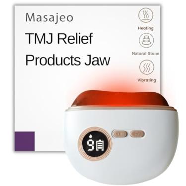 Imagem de TMJ Produtos de alívio de mandíbula, massageador de alívio TMJ, calor e vibração de tiro de pedras quentes, dor eficaz na mandíbula e pescoço, alívio de ranger e apertar os dentes