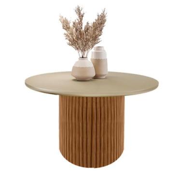 Imagem de Mesa de Centro Decorativa Lua 03 D80cm em Madeira Maciça - Imbuia Mel 