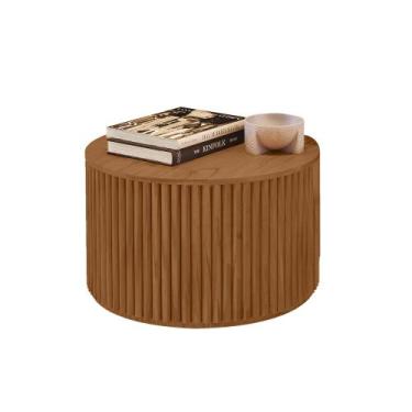 Imagem de Mesa de Centro Decorativa Lua 02 D50cm em Madeira Maciça - Imbuia Mel 