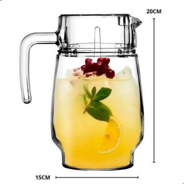 Imagem de Jarra De Vidro Com Tampa Água Refri Suco Safira 1,8 Litro - Original L