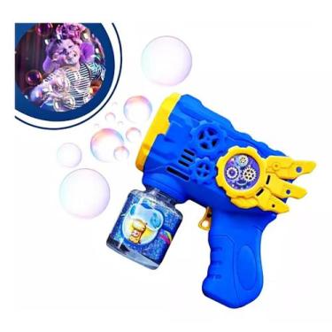 Imagem de Brinquedo Lançador De Bolhas Sabão Colorido Com Luz Divertido.Azul - F