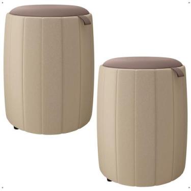 Imagem de Conjunto de Puff gourmet moderno banqueta Esther para sala, quarto ou 