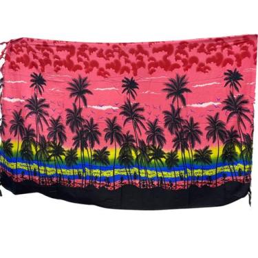 Imagem de Canga Estampada Colorida Lencinho Saída De Praia Poliéster - eletro e 