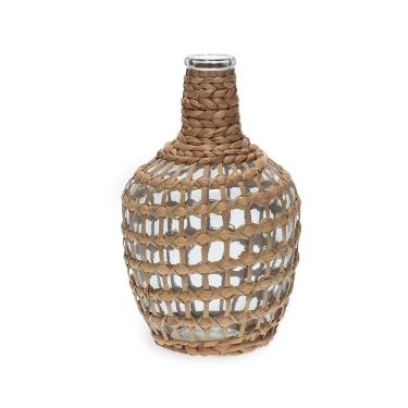 Imagem de Vaso Decorativo em Vidro e Fibra Natural 30cm 19074 Mart