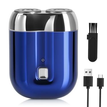 Imagem de Mini barbeador elétrico para homens, barbeador de cabeça dupla de bolso atualizado, barbeador portátil para homens, barbeador elétrico compacto à prova d'água recarregável para viagem, barbeadores de
