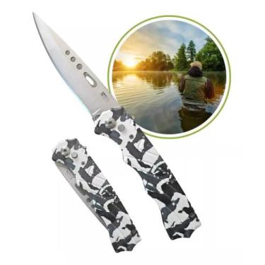 Imagem de Canivete Automático de Bolso Com Bainha Para Caça E Pesca Selva Camufl
