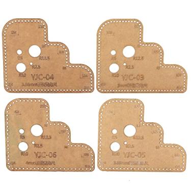 Imagem de GRCFUMO 4 PCS 2,3 mm Modelo de acrílico de canto de espessura de espessura, régua de modelos de canto de costura, modelo de costura de orifício com camada protetora para artesanato