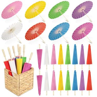 Imagem de Aodaer Guarda-chuva de papel branco 50 peças de guarda-chuva decorativo chinês japonês de 50 peças artesanato vintage DIY pintura decoração papel cartão de agradecimento lembrancinha de casamento para