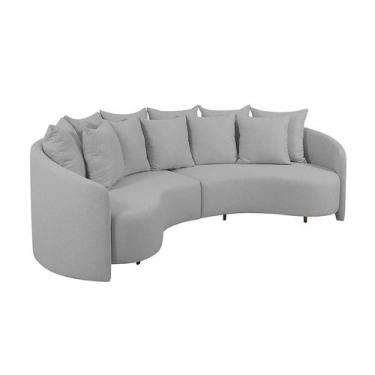 Imagem de Sofá 4 Lugares Amêndoa Linho Gelo 250 cm - Modern