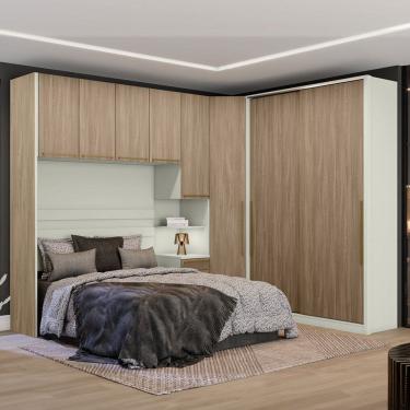 Imagem de Guarda-Roupa Casal Modulado Seletto 8 Portas 6 Gavetas Me23 Areia/Jequitibá - Henn