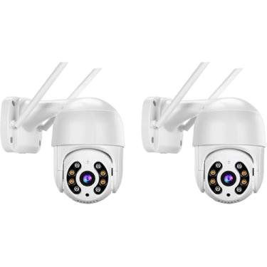 Imagem de KIT 2 Câmeras de Segurança Domo WiFi PTZ externa, Câmera IP sem fio com visão de 360°, Visão noturna colorida, Áudio bidirecional, Detecção de movimento, Alerta de atividade -