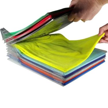 Imagem de Divisorias de camisetas kit 10 organizador camisas tipo arquivo separador guarda roupas