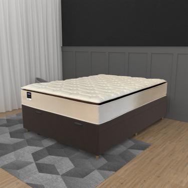 Imagem de Cama Box Baú Casal 138cm Molas Ensacadas JSW Love Story HF25 Gazin - Bege/Marrom