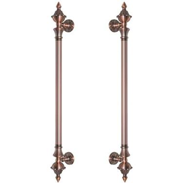 Imagem de Puxador Duplo Classic 780mm Porta Pivotante Correr Passagem Madeira Vidro Colonial 78cm Clássico Rústico Retrô Máxima Metais (Cobre Antigo)