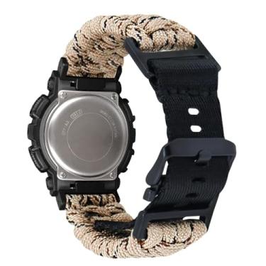 Imagem de Abanen Pulseira de relógio trançada de nylon com fivela de segurança ajustável para Casio gshock DW-5600/8900, GA-100/GW-B5600/GB-5600 /GW-6900, Coiote Tan, One Size