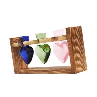 Imagem de Fenteer Vaso de flor hidropônico Planta maconha moldura de madeira Planta Recipiente de propagação propagando vaso decorativo jarra para sala de estar, Cor