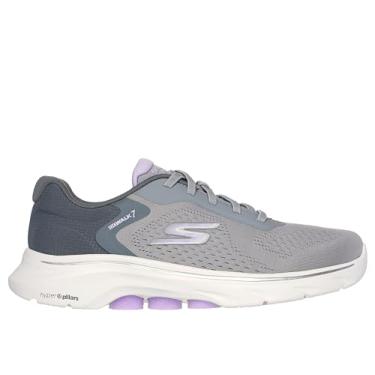 Imagem de Skechers Go Walk 7 - Cosmic Waves Tênis esportivo feminino de caminhada, Cinza/lavanda, 43