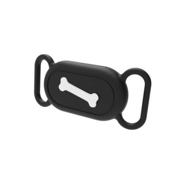 Imagem de Capa Para Coleira A Prova D'água Impermeável Compatível Com Localizador Rastreador Galaxy SmartTag2, Case Com Desenho De Pata/Osso Para Coleira Pet Cão E Gato – DAZZELI (PRETO/OSSO)