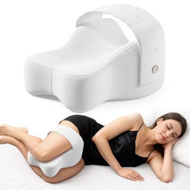 Imagem de Almofada de joelho para pessoas que dormem de lado, travesseiro grande e confortável de espuma viscoelástica para dormir de lado, alça ajustável, travesseiro para dormir entre as pernas alinha a