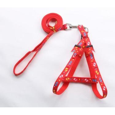 Imagem de Coleira E Guia de Nylon- Vermelho Tamanho M - Paws