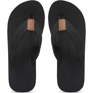 Imagem de MAIITRIP Chinelo masculino macio confortável (tamanho: 7-15), Preto, 45