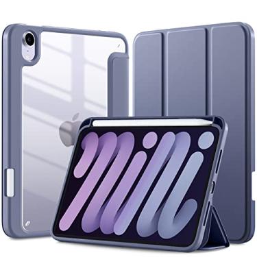 Imagem de Mastten Capa para iPad Mini 7 A17 Pro, para iPad Mini 7ª/6ª geração 2024/2021 8,3 polegadas com suporte para lápis, capa traseira transparente fina híbrida para iPad Mini 7/6 infantil,