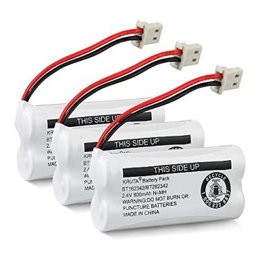 Imagem de Kruta BT162342/BT262342 BT183342/BT283342 BT166342/BT266342 2,4V 800mAh Pacote de bateria de telefone sem fio, compatível com VTech CS6114 CS6419 CS6719 CS6719-2 AT&T EL55 2300 CL80112 (pacote com 3)