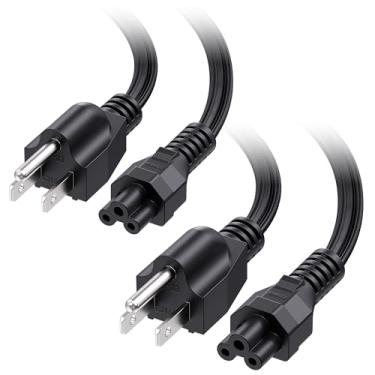 Imagem de Cable Matters Pacote com 2 cabos de alimentação com 3 garras de 4,6 m, cabo de alimentação para laptop 16 AWG, cabo de substituição de 3 garras compatível com computadores Dell HP ASUS / cabo de alimentação 3 garras (NEMA 5-15P para IEC C5) - 35 pés