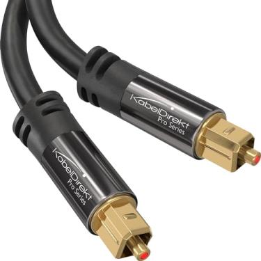 Imagem de Cabo Toslink – 5 pés – Cabo de áudio óptico/cabo de fibra óptica – Projetado na Alemanha – Conectores banhados a ouro 24K, caixa de metal, cabo S/PDIF para barras de som, amplificadores, Xbox One ou