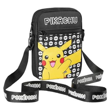 Imagem de Pokemon Kinder Umhngetasche, Pikachu Reisetasche mit Verstellbarer Schultergurt, Groes Hauptfach mit Reiverschluss Kinder Geschenke, Pikachu preto, One Size