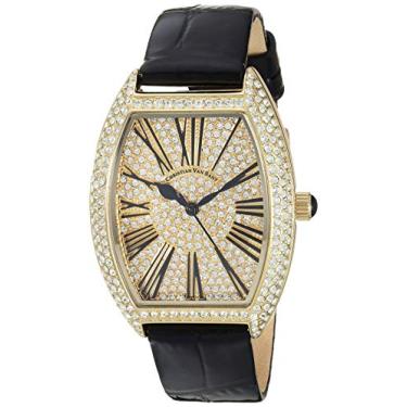 Imagem de Christian Van Sant Pulseira de couro de quartzo de aço inoxidável, preta, relógio casual 16 (modelo: CV4842)