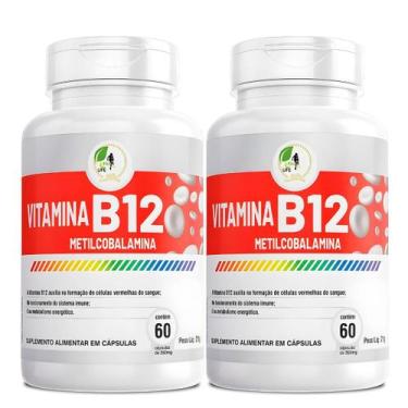 Imagem de Kit C/2 Vitamina B12 Metilcobalamina Fits Life 60Cáps Sem sabor