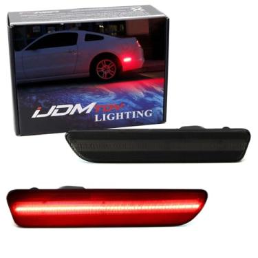 Imagem de iJDMTOY Kit de luz de marcador lateral traseiro LED vermelho vermelho fumê compatível com Ford Mustang 2005-09, alimentado por LED 54-SMD, substitui lâmpadas laterais traseiras OEM